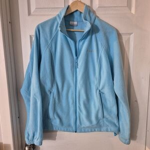Women's Columbia Light Blue Fleece Jacket Sz XL